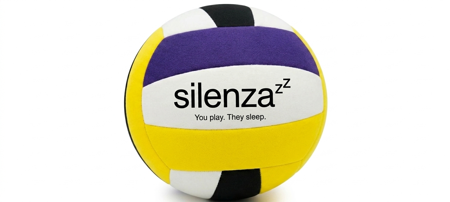 SILENZA Volleyball — Regulation tricolor panel pattern blue yellow white, PU Foam Shore 20A